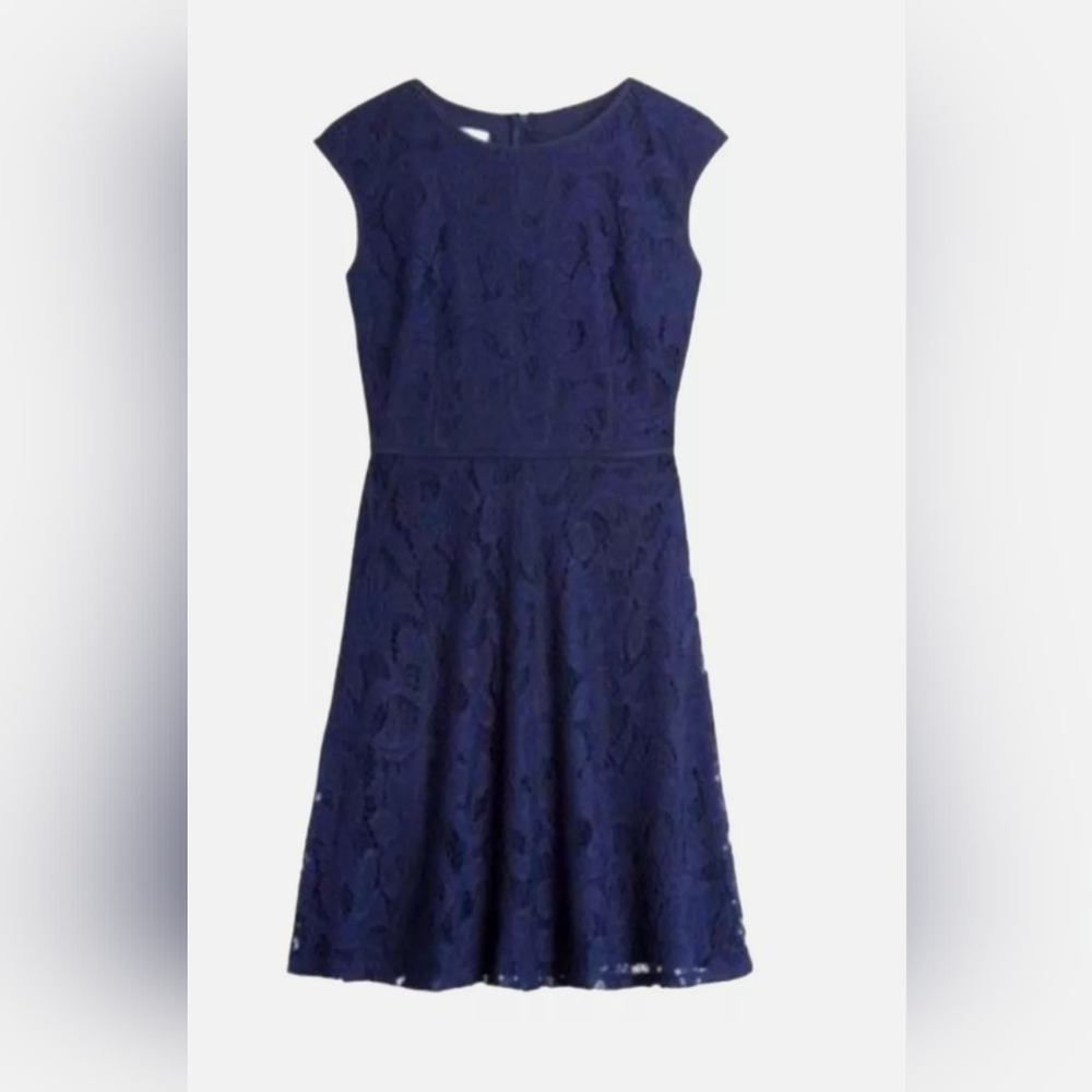 Elegant Navy Lace Dress